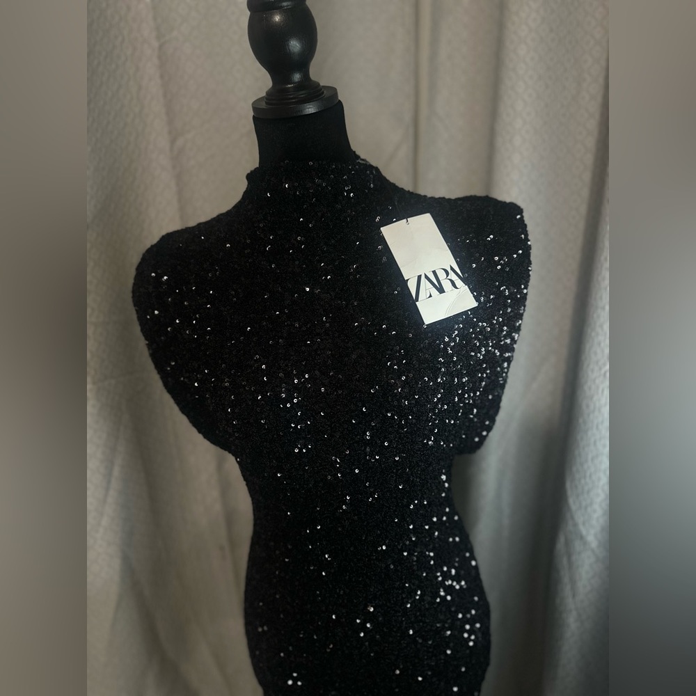 Mini Sequin Dress - Black - Dress from Zara